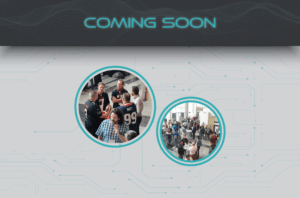 COMING SOON banner with two event photos.