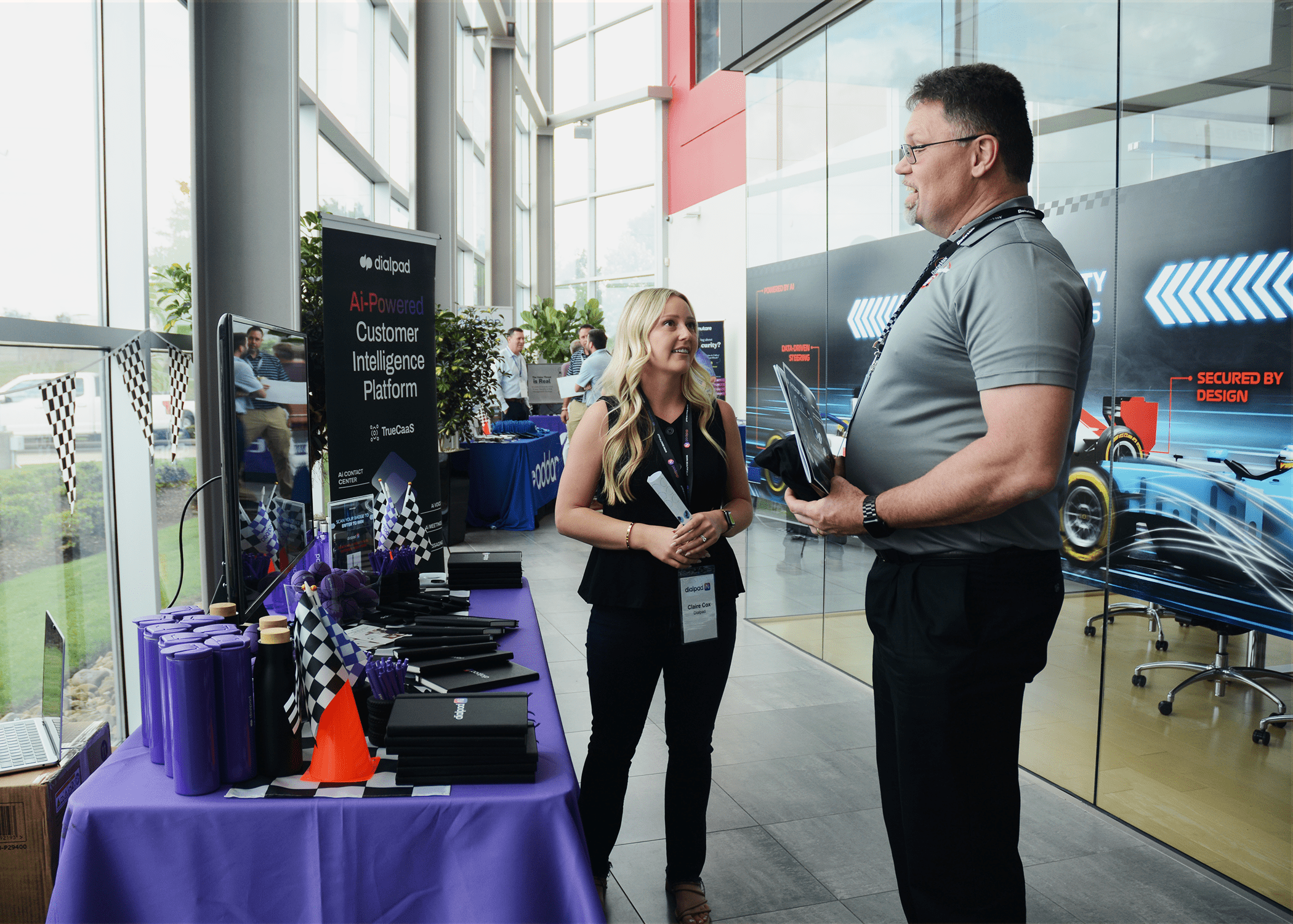 Dialpad representative speaking to DataVox employee.
