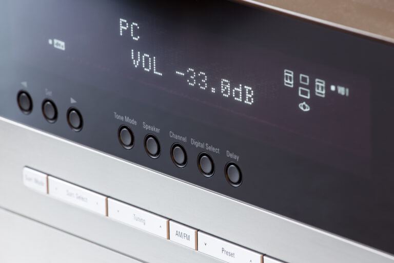 Volume tuning on hi-fi home audio video receiver